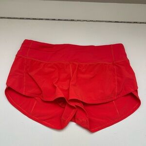 lululemon athletica SPEED UP Vibrant Red Athletic Shorts 2.5